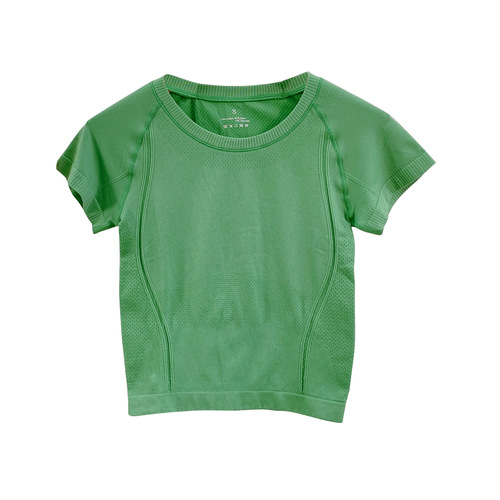 Xiyang Muxue seamless one-piece yoga T-shirt short-sleeved women's quick-drying elastic breathable slimming yoga top