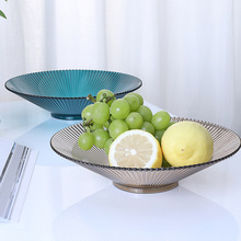 中式透明加厚塑料水果盘厨房客厅圆滑方便清洗果盘简约平底果篮