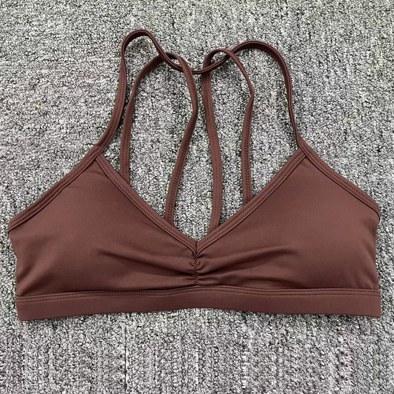 Sports Solid Color Active Tops Nylon Halter Crisscross Tank Activewear display picture 12