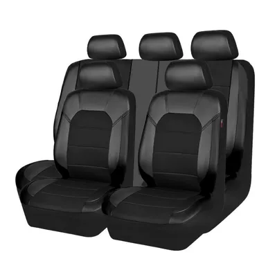 Cross-Border Universal Car Seat Cover Pu Embroidered Car Seat Cushion Cover for All Seasons, Popular on Temu and Amazon (Universal seat cover) - black-5-seater-universal-size