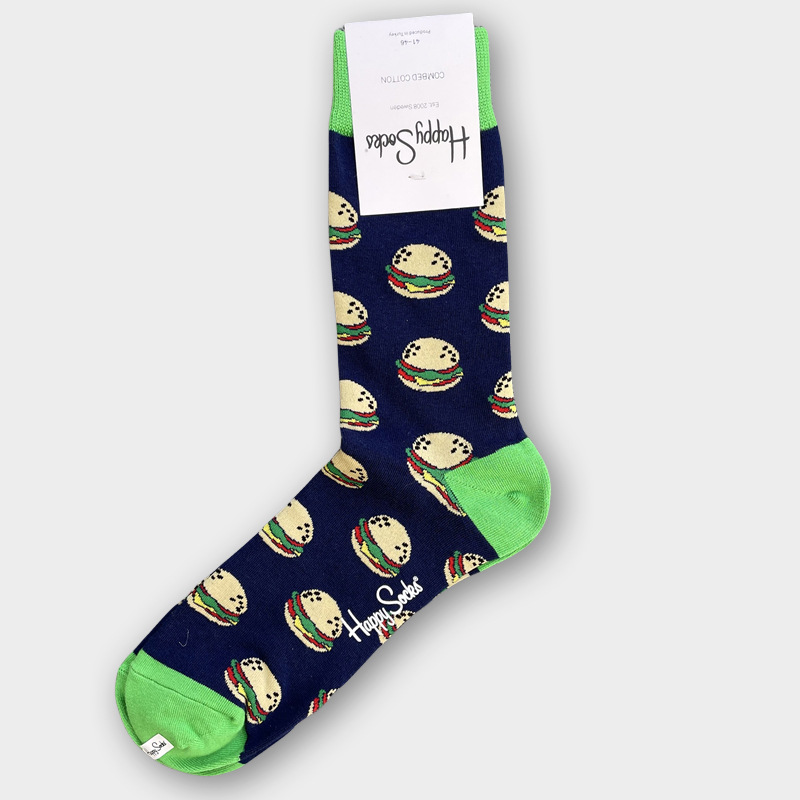 ハッピーソックス メンズソックス ミドル丈 コーマ綿 吸汗消臭 通気性 スウェーデン製 おしゃれ カラフル 薄手