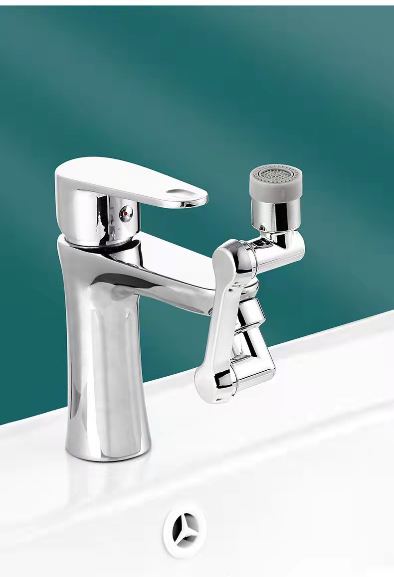 Universal faucet, rotatable water outlet, extended water nozzle, bubble maker, universal joint, splash-proof faucet, mechanical arm details Picture