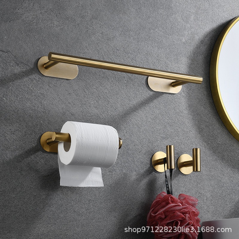 Colgante de acero inoxidable conjunto de baño hogar vida sin rastro pared tipo toalla de almacenamiento de toallas de gancho
