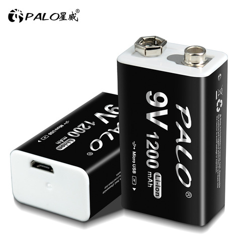 PALO Xingwei USB rechargeable battery 9V constant voltage lithium battery 1200 mAh micro interface