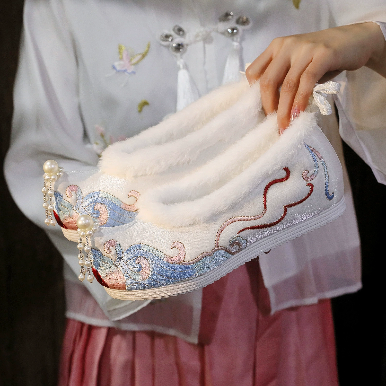 [Bo Lan] новая обувь ханьфу для студенток в старинном стиле, Женская подходящая ханьфу, обувь в старинном стиле, увеличивающая внутренний рост, элемент ханьца