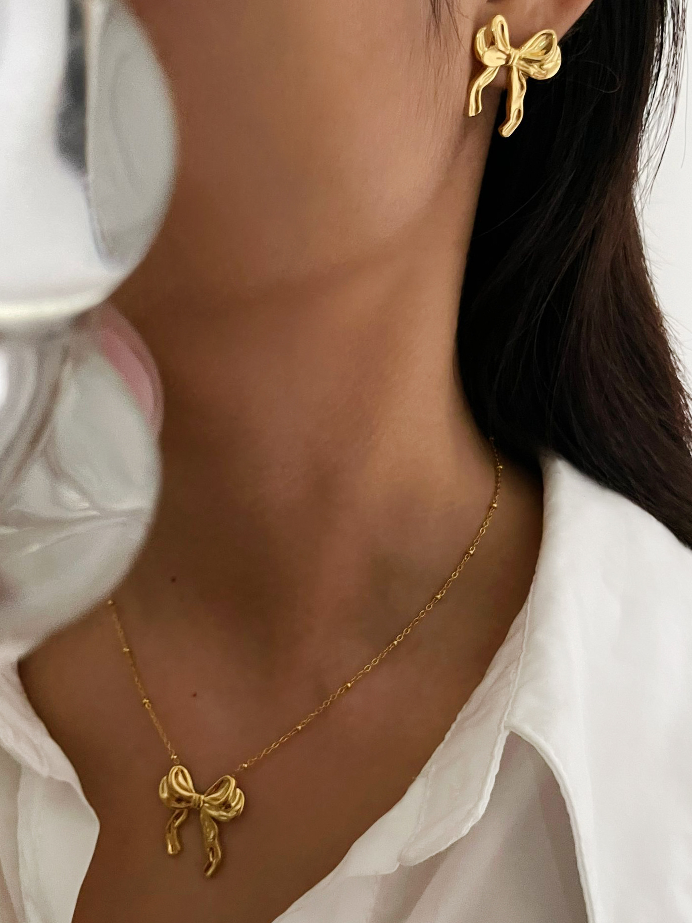 7g Weight 0.03µm-0.05µm Gold Plating Thickness PVD Coated Gold Plating Process Real Gold Plated Plating Material Jewelry Set Classification 1 Piece, 1 Pair Quantity Date, Tea Party Occasion 304 Stainless Steel Material Bow Knot Pattern Unisex Gender Vintage Style, Simple Style Style Waterproof Non Tarnish, Surgical Steel, Plating, Bowknot Craft PVD Coated Real Gold Plated Bow Knot 304 Stainless Steel Vintage Style Simple Style Waterproof Non Tarnish Surgical Steel Plating Jewelry Set 3