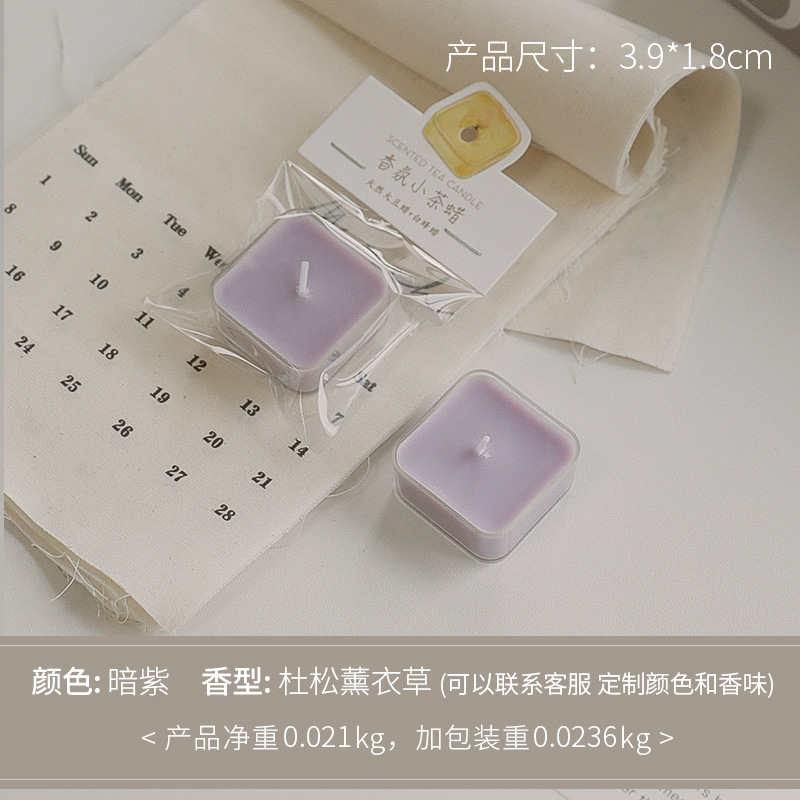Velas cuadradas aromáticas sensación de atmósfera creativa regalo de mano cera de té de color al por mayor 4 horas de cera de estilo de perfume