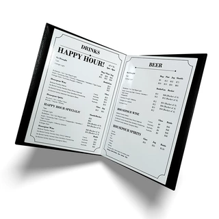 菜单本餐厅定制logo点菜夹本子酒吧菜谱文件夹烫金压印菜单夹厂家