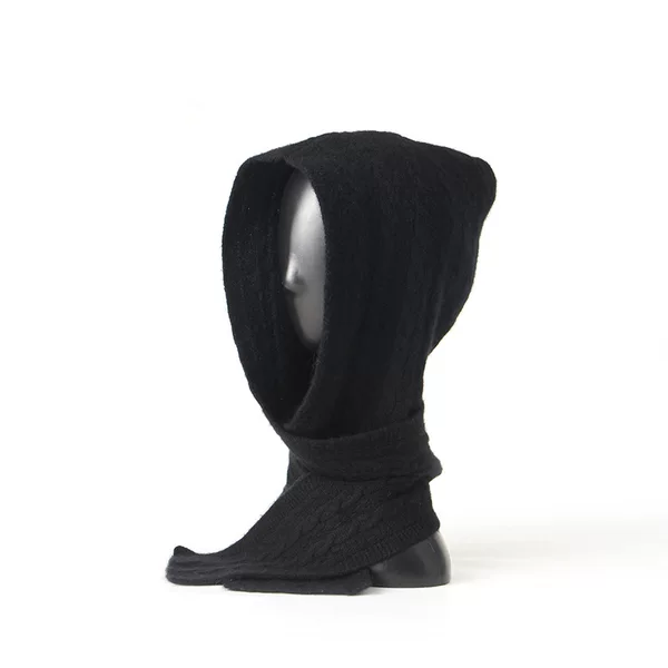 Cross-border wholesale cashmere one-piece hat, casual knitted goat cashmere integrated hat, neck warmer, cold weather hat, balaclava