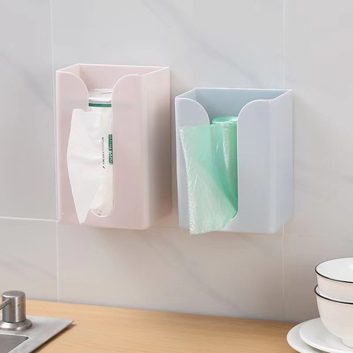 Hole-free tissue box multifunctional kitchen bathroom living room bedroom wall-mounted tissue box sticky wall storage box