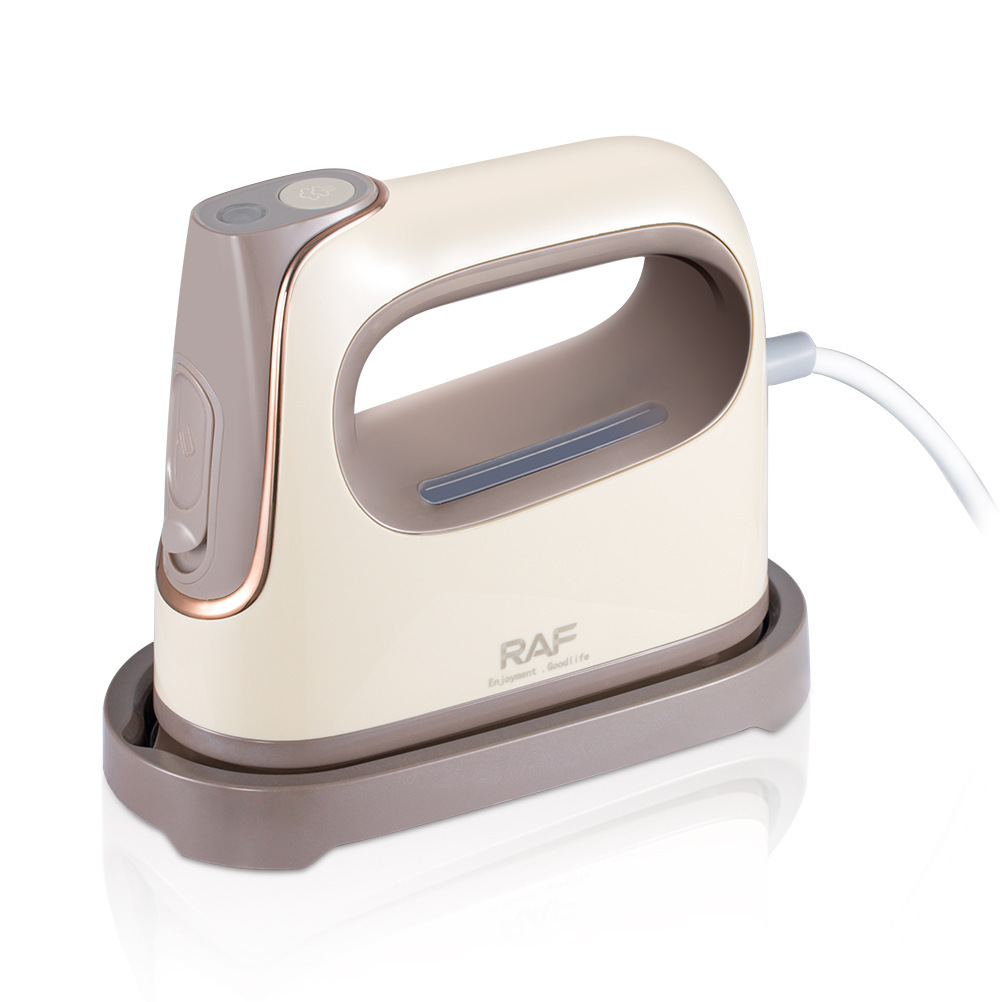 Máquina de planchar colgante de mano estándar europea RAF, plancha eléctrica plegable pequeña portátil para el hogar, máquina de planchar en seco y húmedo