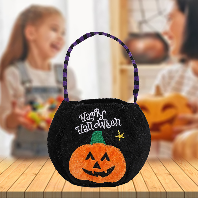 新しいハロウィンバッグ装飾用品フード付きラウンドトートバッグハロウィン子供のキャンディギフトバッグカボチャバッグ|undefined