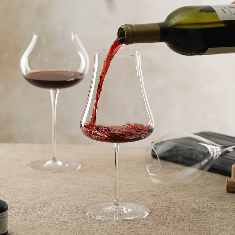 Cabeza de cebolla copa de vino de borgoña copa de vidrio de cristal copa de vino desnuda premio de punto rojo copa de bordeaux alto valor nominal