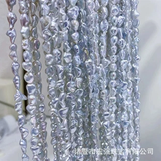 野生海水银蓝光澳白keshi颈链极强光叠戴海水baby珍珠项链锁骨链