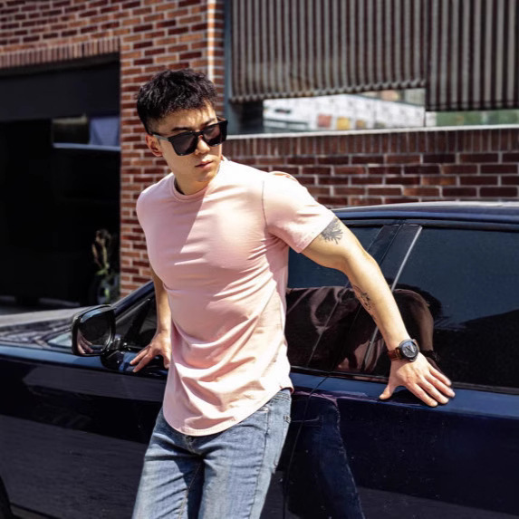 Men's T-shirt Spring and Summer Muscle Fitness Sports Fashion Brand Casual Loose Training Clothes Steel Running Tough Guys Short-sleeved Shirt
