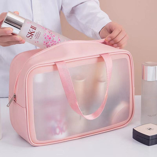 TPU transparent frosted shower bag waterproof bath bag large capacity travel storage bag, wholesale cosmetic bag