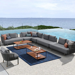 北歐戶外休閒藤編沙發家具別墅室外現代簡約庭院陽台藤椅茶几組合