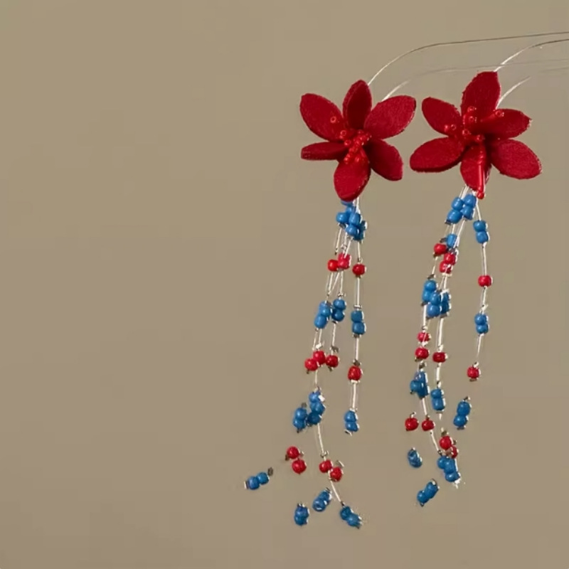 Flor de dopamina Collar de cuentas de arroz Estilo de vacaciones junto al mar Cadena de clavícula fresca y dulce Collar de sentido avanzado de nicho al por mayor