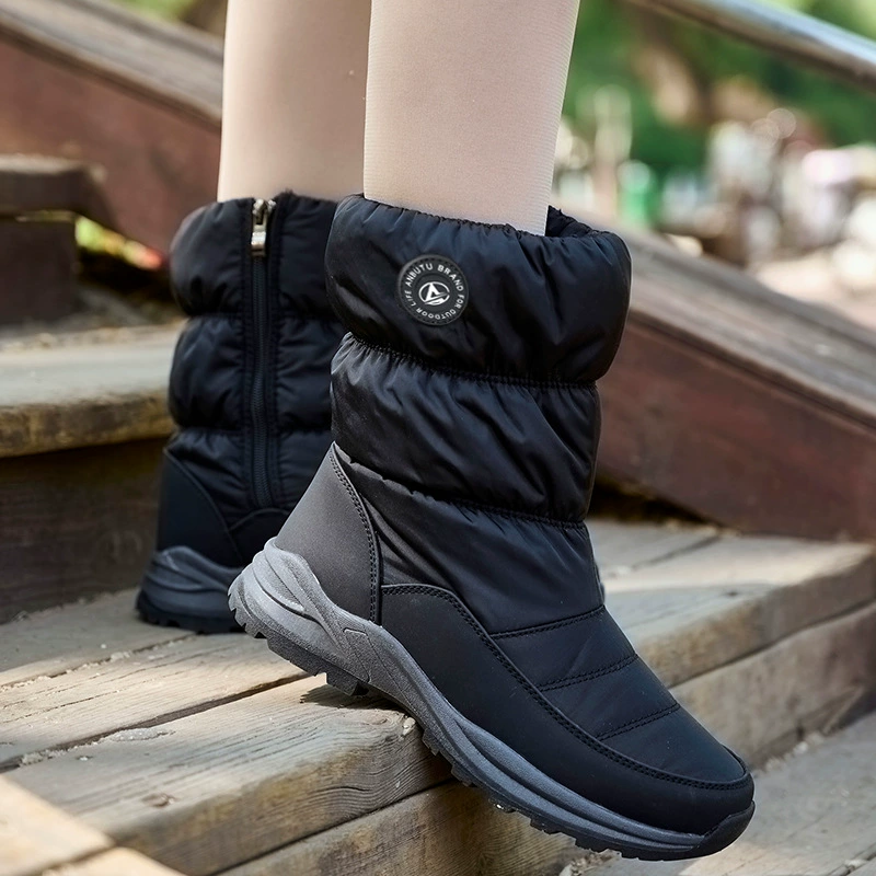 Ethnic winter warm ankle boots, fleece‑lined, ethnic pattern, sizes 36–43