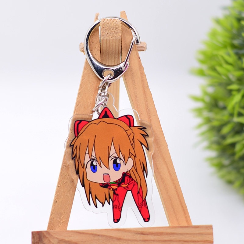 Neon Genesis Evangelion Asuka Merchandise Eva Rei Ayanami Unit-01 Pendant Keychain Anime Acrylic