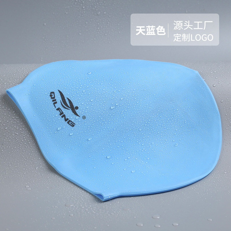 Gorro de baño de silicona personalizado ligero Gorro de baño impermeable más texto LOGOTIPO Gorro de baño de color para hombres y mujeres para adultos al por mayor