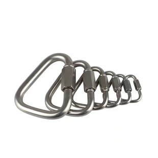 Stainless steel 304 triangle arc connecting buckle Meilong lock Meilong lock carabiner safety lock quick hanging lock