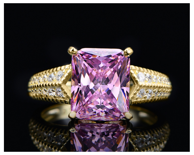 Fashion Geometric Sterling Silver Inlay Zircon Rings 1 Piece