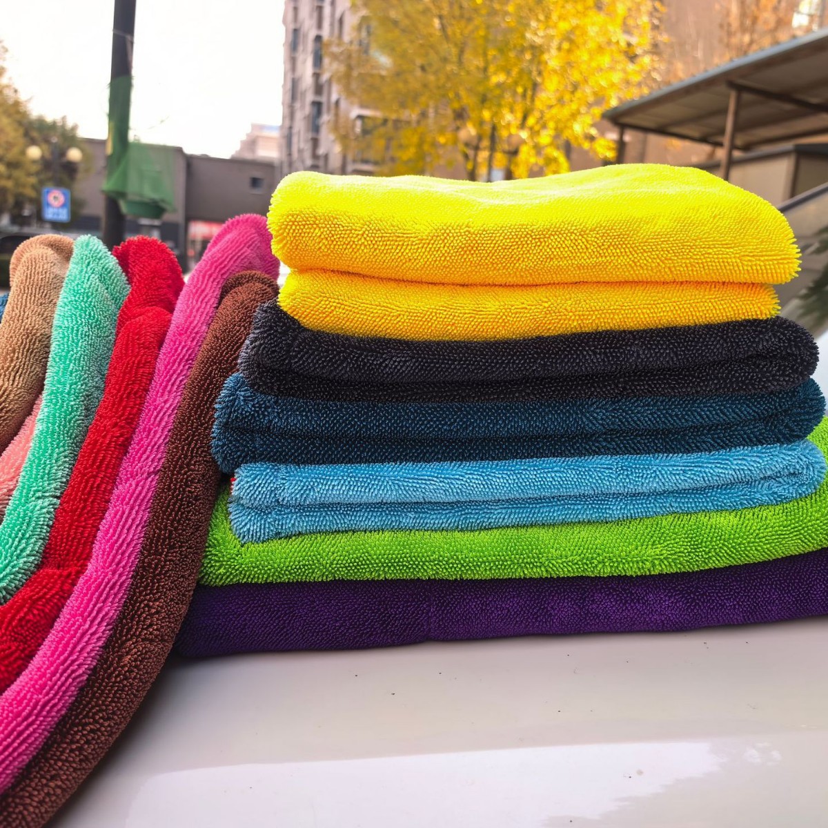 ✅ Toallas de absorción de agua trenzadas transfronterizas, toallas de limpieza de automóviles torcidas, toallas de limpieza de automóviles de doble capa, toallas de limpieza de automóviles de doble capa, absorción de agua en ambos lados y sin pelo. image 3