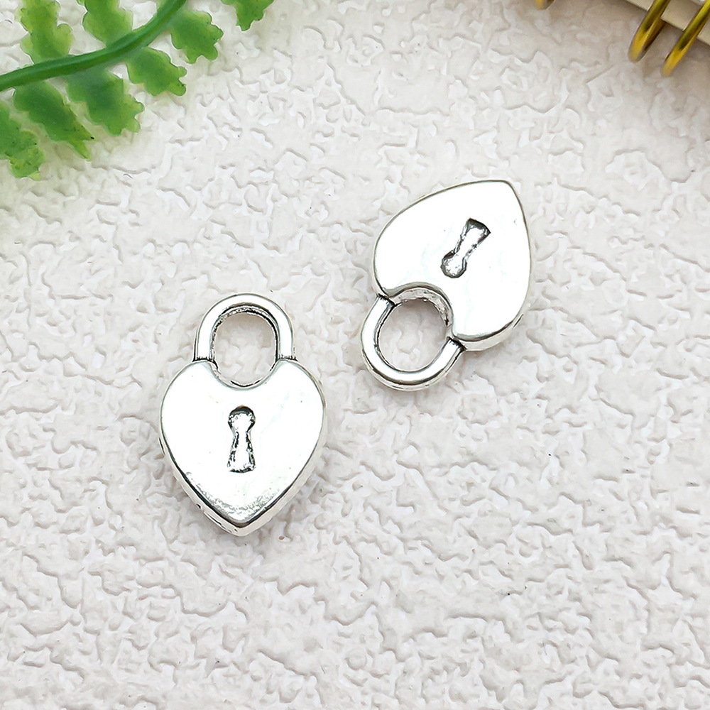 1 복숭아 사랑 심장 자물쇠 9.5x 14mm-1.3g-11210