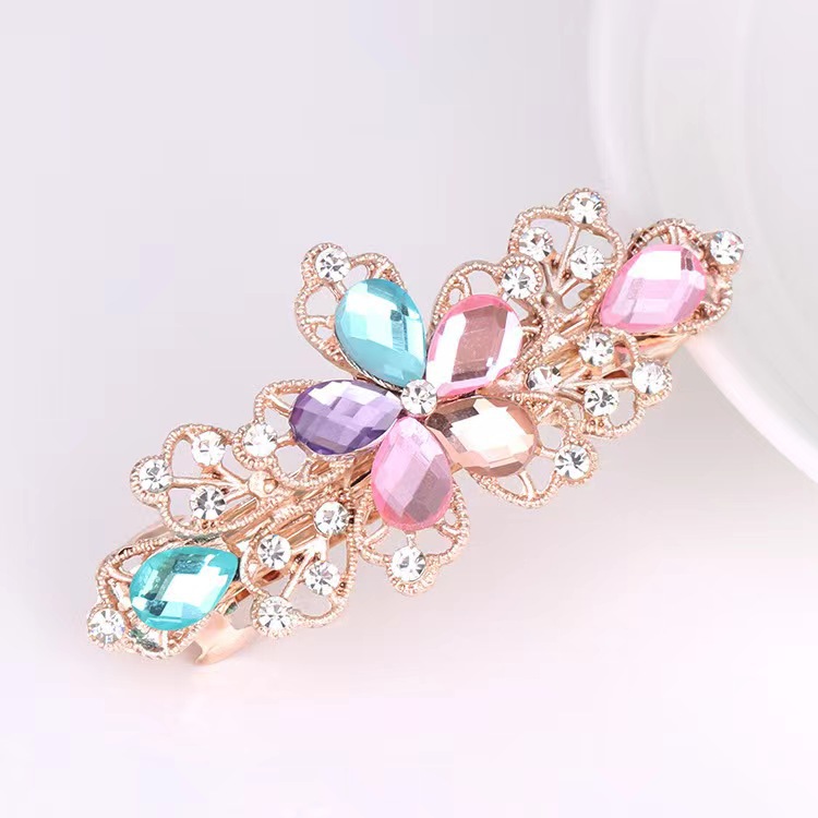 Fabricante directo pequeño tamaño flor horquilla simple moda Cola de Caballo clip de espalda Cabeza horquilla clip lateral