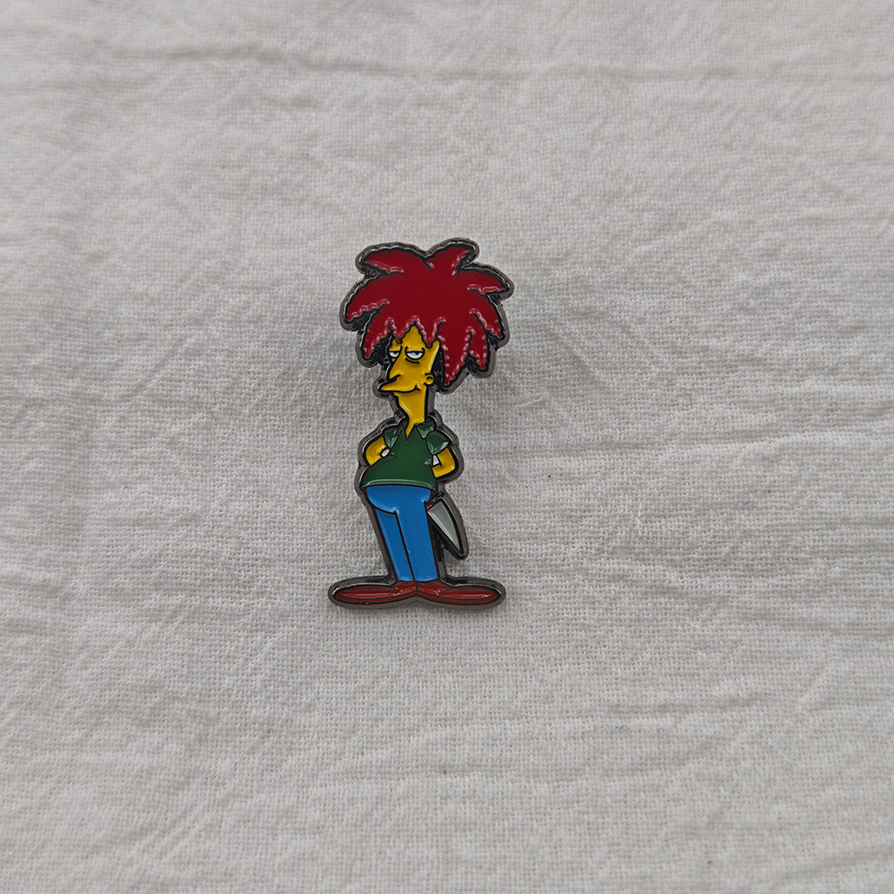 Cartoon Bob Enamel Metal Badge, Fan Collectible Accessory Featuring the Villain Character from the American Tv Series, Fun Pin Decoration