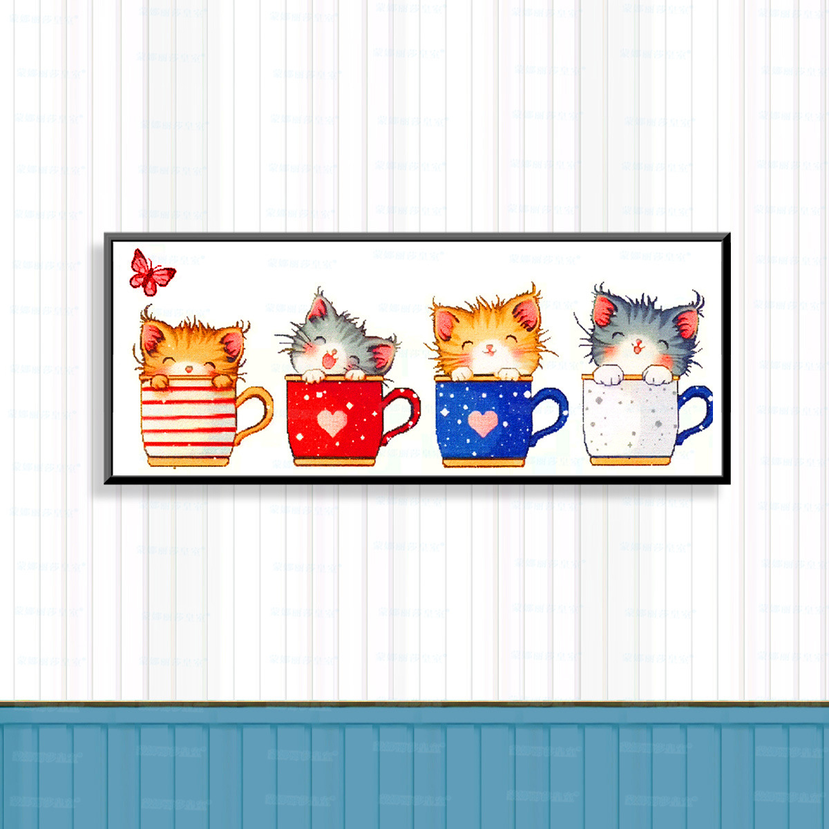 Mona Lisa Real Taza de menú de bordado cruzado gato nuevo estilo moderno minimalista lindo animal curado sala de estar bordado a mano image 2