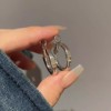 6#Irregular flat circle earrings