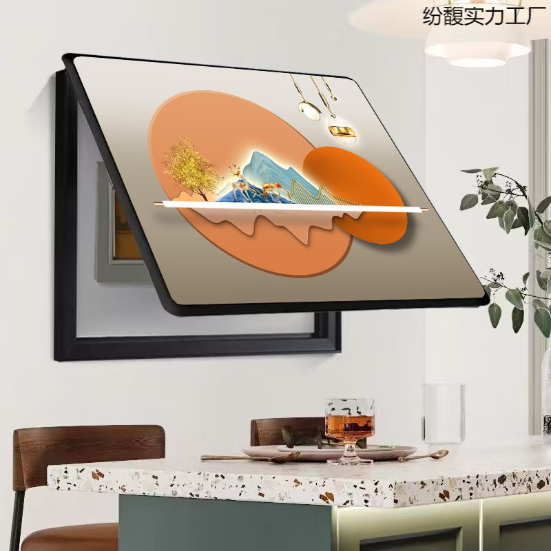 Caja de medidor, pintura decorativa, oclusión, caja de interruptor sin agujeros, caja de distribución, sala de estar, comedor, pintura de porcelana de cristal, simplicidad moderna, lujo ligero