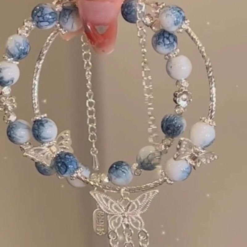 blue and white porcelain butterfly