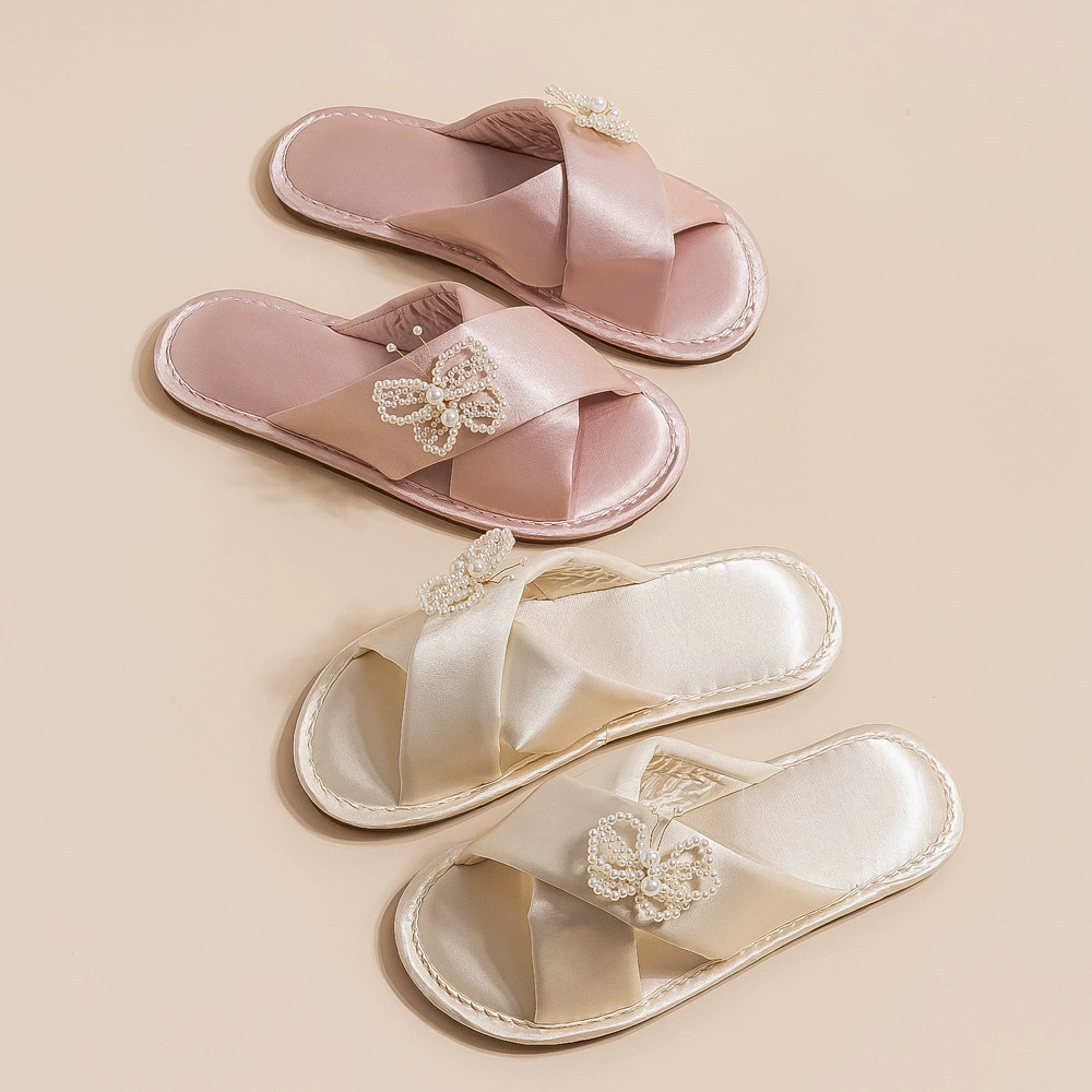 Весенние и летние атласные свадебные тапочки для свадебных пар