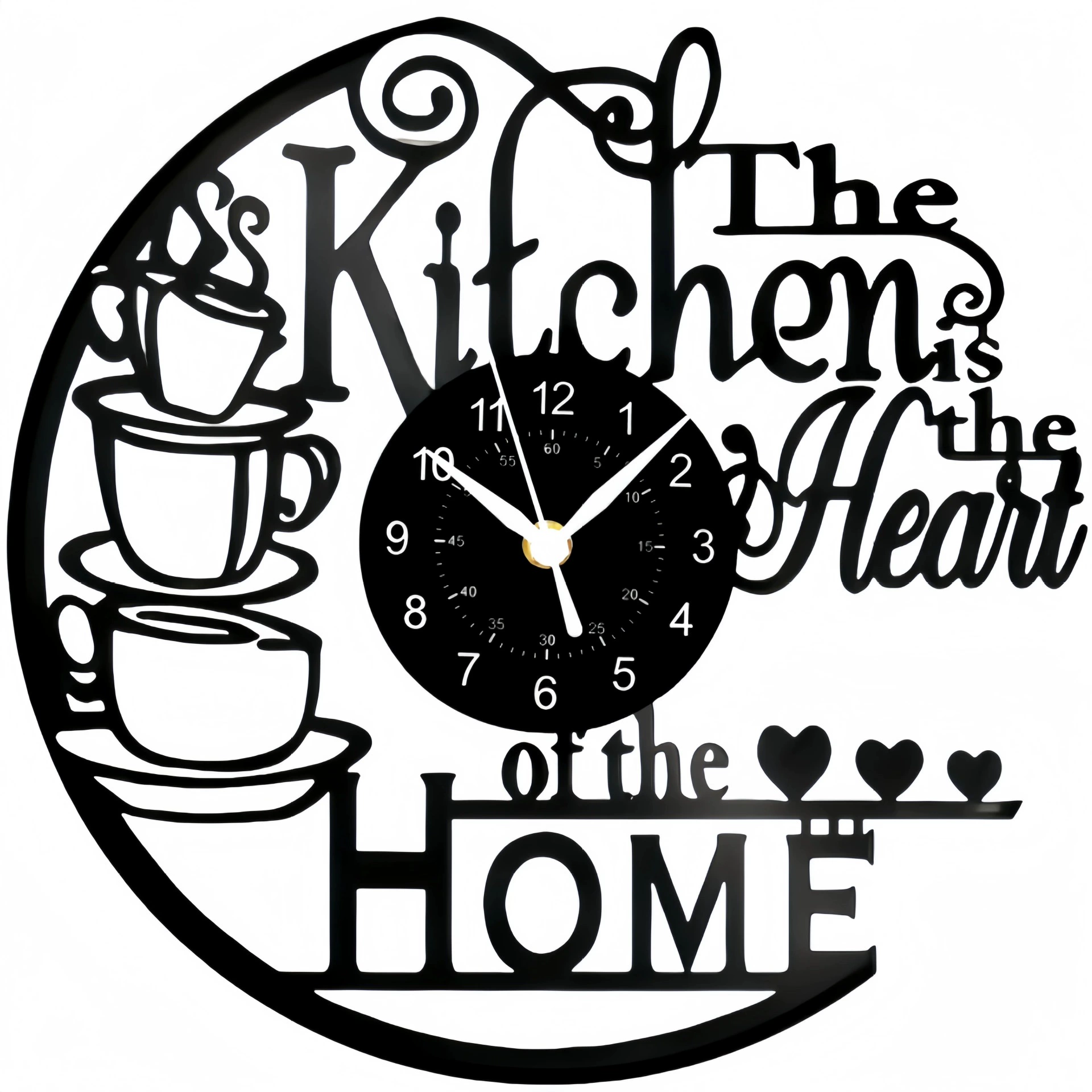 Modern and minimalistic coffee silent decorations, watch