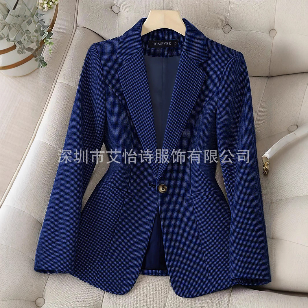 Cross-Border Amazon Elegant Small Suit Jacket for Women Spring and Autumn Casual Design Fashion Versatile Retro Suit Top