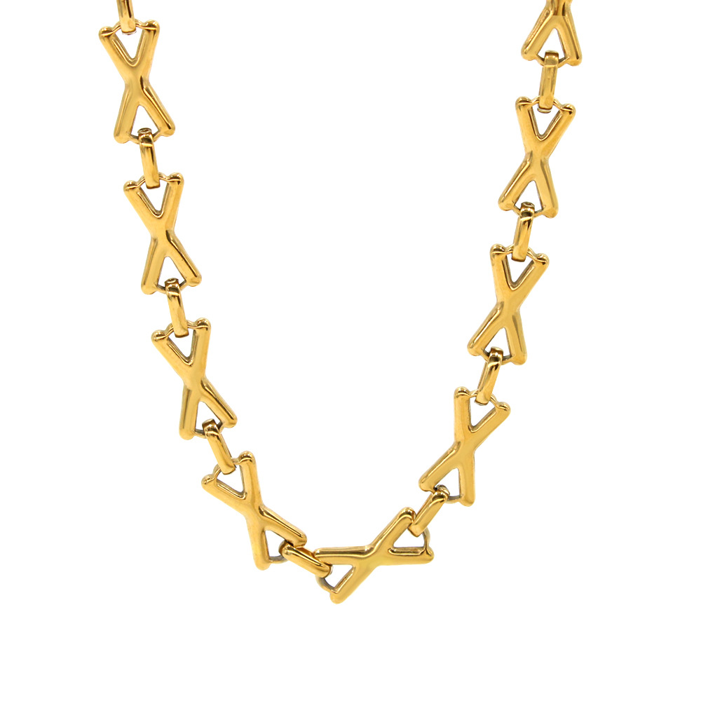 26g Weight PVD Coated Gold Plating Process 18K Gold, Real Gold Plated Plating Material Chain Bracelet, Necklace Classification Handmade Chain Chain Type Necklace + Jewelry Quantity Holiday, Daily Occasion 304 Stainless Steel Material Solid Color Pattern 2025 Spring and Summer Season Women's Gender Hip-Hop, Retro Style Waterproof Non Tarnish Craft PVD Coated 18K Gold Real Gold Plated Solid Color 304 Stainless Steel Hip-Hop Retro Waterproof Non Tarnish Chain Bracelet Necklace 31
