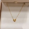 Universal fashionable brand design necklace heart-shaped, sophisticated accessories heart shaped, South Korea, light luxury style, trend of season, new collection