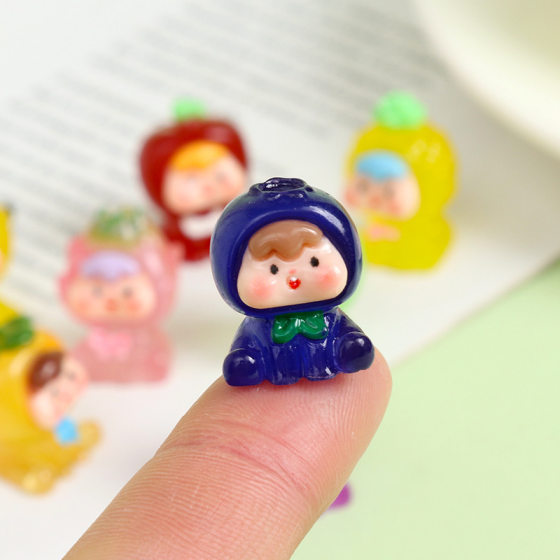 Resin luminous high-quality mini four-generation fruit cubs adorable diy accessories trendy play creative desktop small ornaments