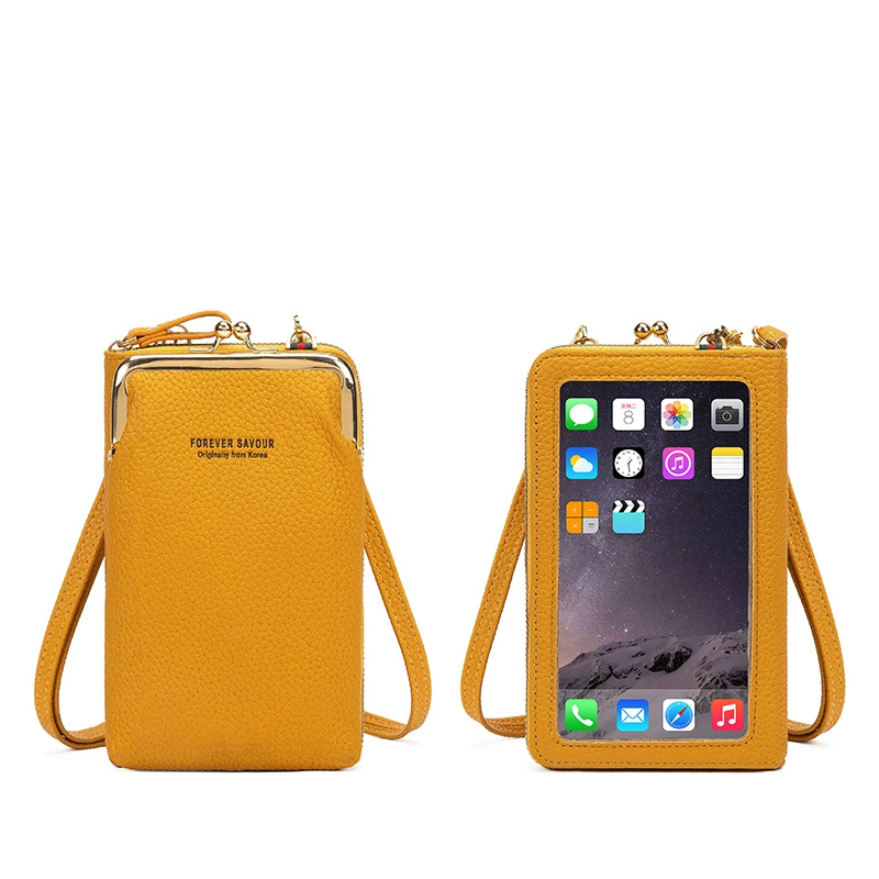 FOREVER SAVOUR Small Kids Wallet Shoulder Bag with Touch Screen Phone Pocket, City Style, 18x11x5 cm