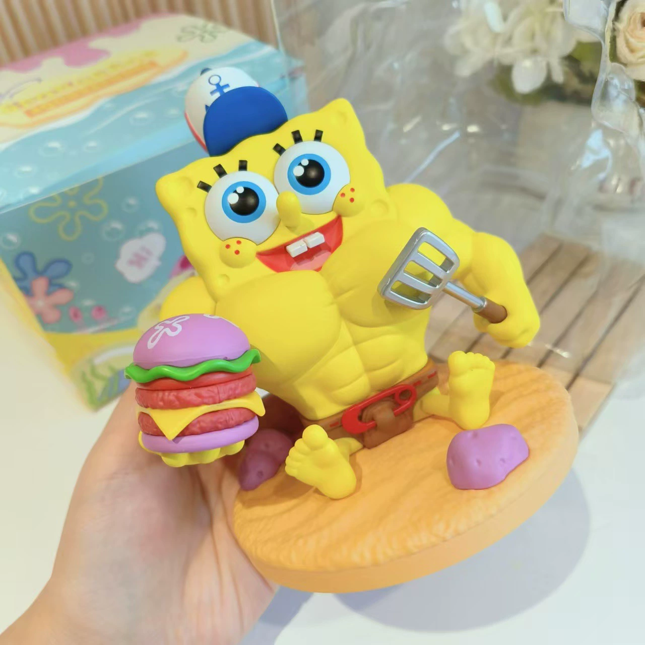 Губка большой стол минифигура, кукла из пластика ПВХ