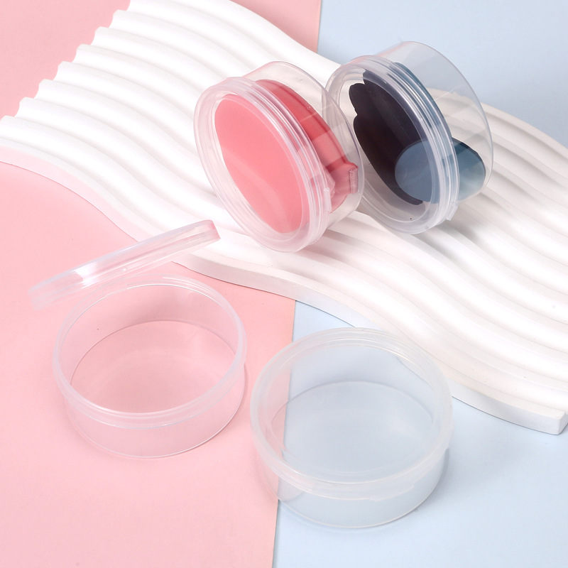 圆形有盖透明棉花糖气垫粉扑包装装盒密封圆筒礼品储物盒装