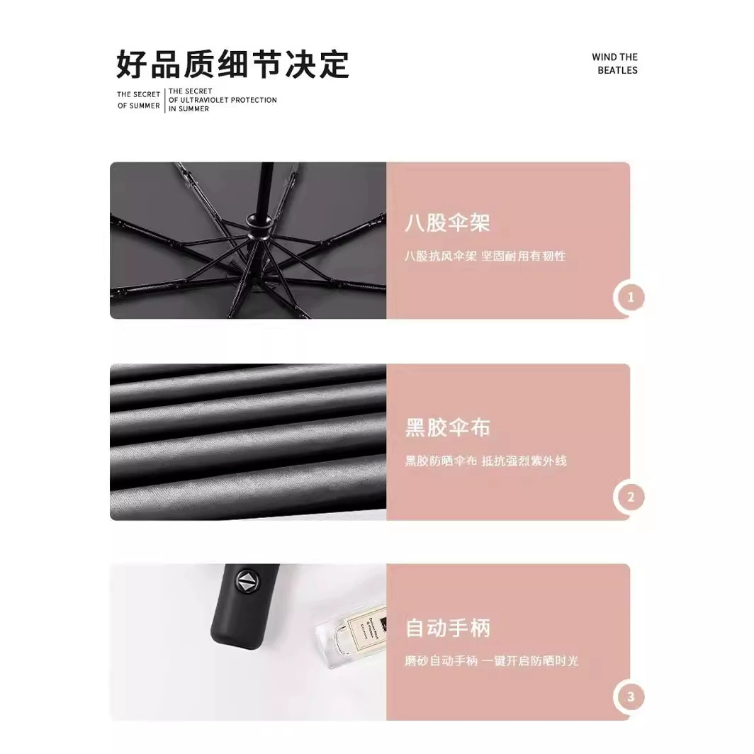 Automatic ultra light umbrella solar-powered, fully automatic, sun protection, UV protection