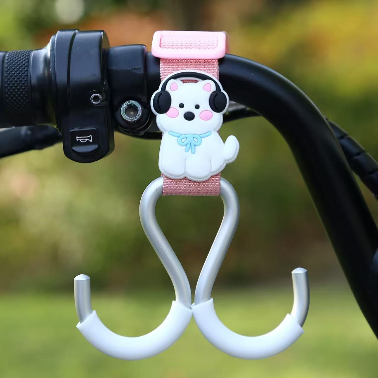Pink - Webbing Aluminum Double Hook Short Style [Headphones Gaoledi]
