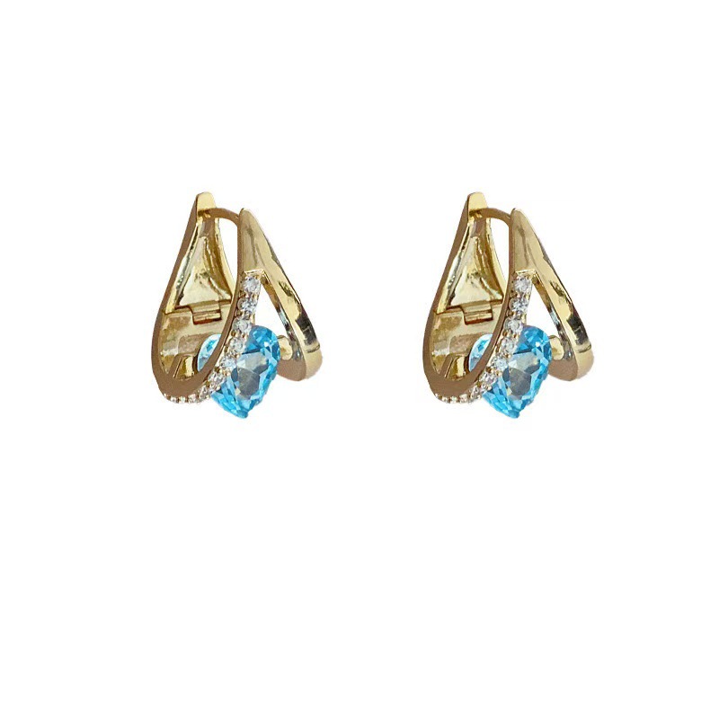 2025 nuevos pendientes de circón de amor de moda estilo caliente temperamento salvaje diseño de nicho aguja de plata exquisita hebilla de oreja transfronteriza image 5