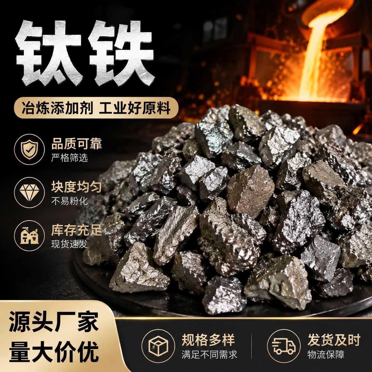 高纯钛铁粉FeTi脱氧钛铁粉钛合金材料工业钛铁超细钛铁粉现货批发