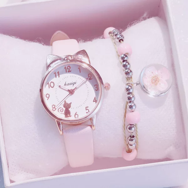 Children's Pointing Quartz Electronic Watch Girls Waterproof 5-15 Years Old Primary School Girls Kids Cute Girls