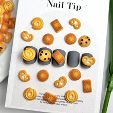 仿真曲奇饼干食玩树脂饼干美甲手作填充配饰耳钉戒指手机壳素材